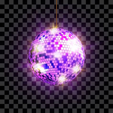 Disco Ball With Light Rays Isolated On White Background Vector