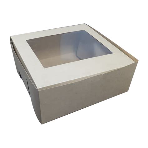 CAJA DE CARTÓN BLANCO DE 6 PULGADAS CON VENTANA DE CELOFÁN Novocolor