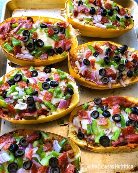 Pizza Spaghetti Squash Boats Recipe Spaghetti Squash Spaghetti