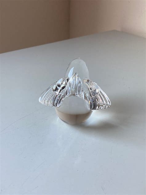 Signed Steuben Crystal Wren Figurine Paperweight Designed By Lloyd