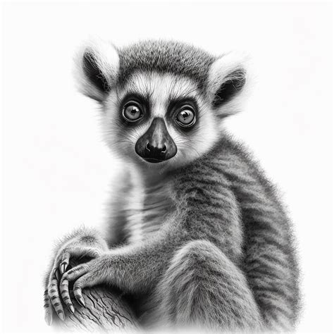 Premium AI Image | Pencil sketch lemur animal drawing picture AI Generated