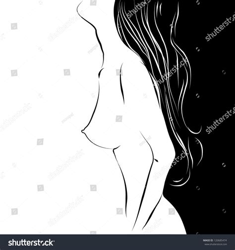 Beautiful Nude Woman Silhouette Vector Illustration Stock Vector Royalty Free