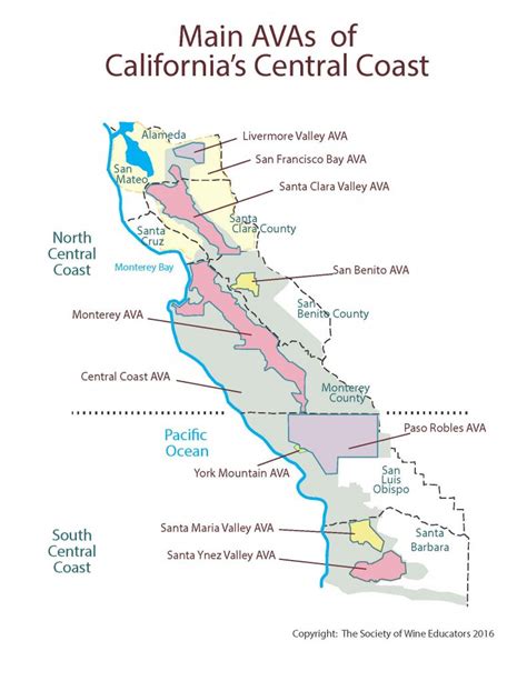 California—central Coast Swe Map 2018 Wine Wit And Wisdom