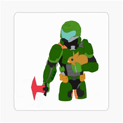 Doomguy And Daisy Sticker For Sale By Joebaseball2020 Redbubble