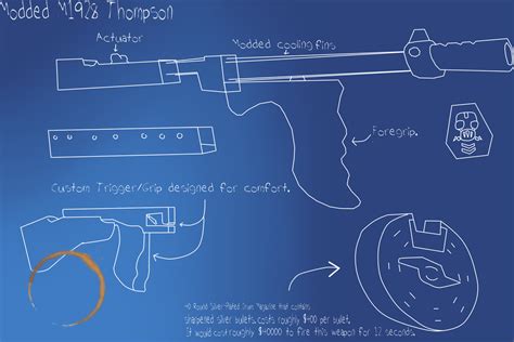 I Got Bored And Made A Blueprint Style Drawing Of Jules Drum Gun R