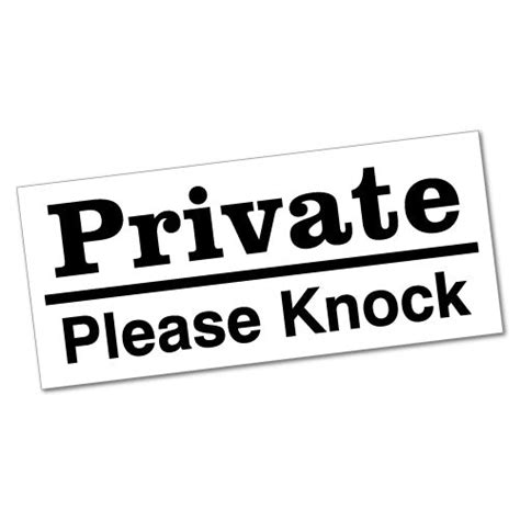 Private Door Sign Please Knock Sticker Signage Stickers Sticker