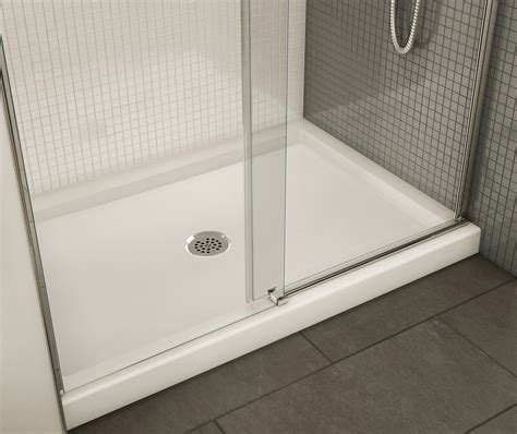 B3Round 4836 Acrylic Alcove Shower Base In White With Anti Slip Bottom