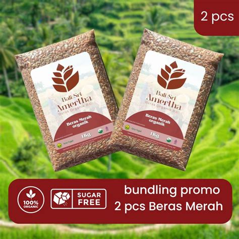 Jual Beras Merah Organik Bersertifikat Organic Red Rice 2kg