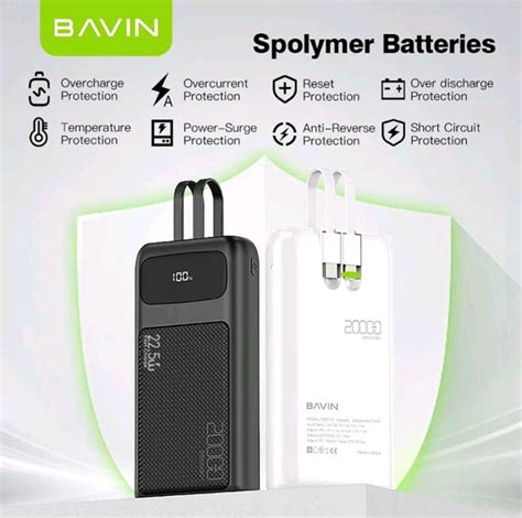 Bavin Pc Mah W Pd Qc Fast Charging Powerbank W Led