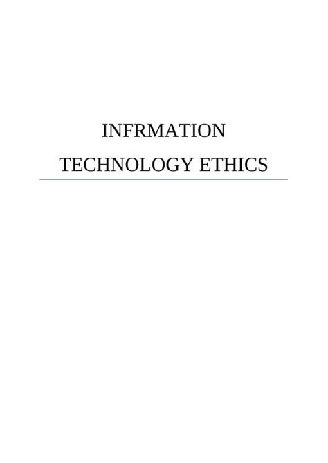 Information Technology Ethics Assignment 2022