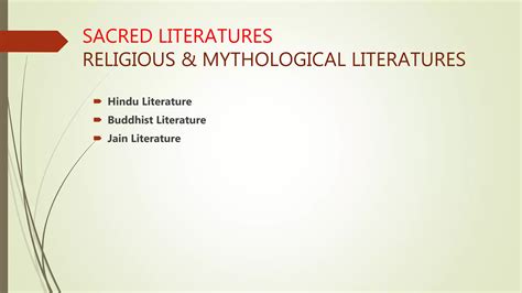 Ancient Indian Literatures Sacred Literature Ppt