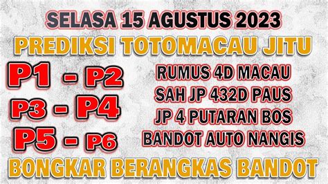 Prediksi Macau Hari Ini Selasa Agustus Prediksi Totomacau