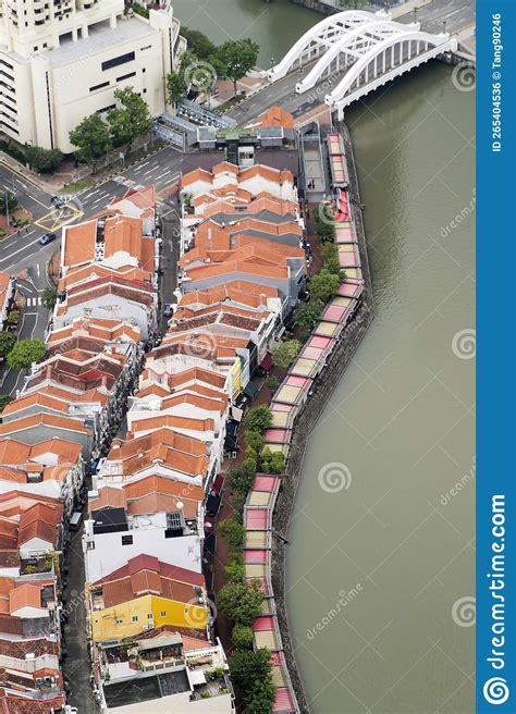 Arial View Of Boat Quay Area In Singapore Editorial Photo Image Of