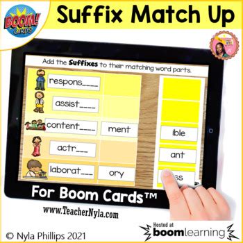 Suffix Match Up For Boom Cards By Nyla S Crafty Teaching Tpt