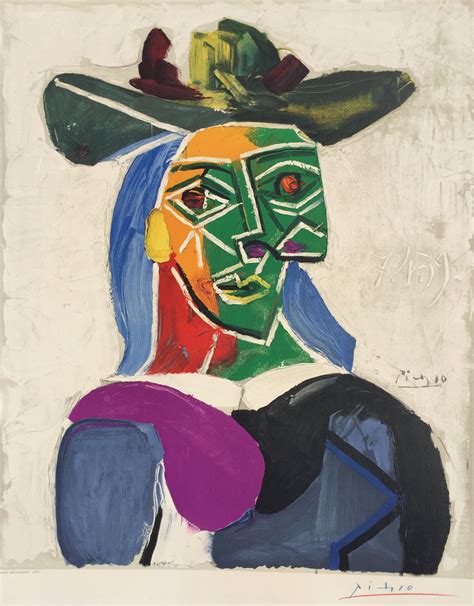 Pablo Picasso Tete De Femme Au Chapeau Maitres De L Art Moderne