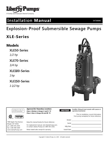 Liberty Pumps Xle Installation Manual Manualzz