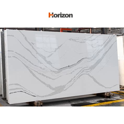 Horizon White Sparkle Quartz Stone Countertop Engineered Carrara