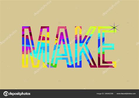 Make Word Typography Design Rainbow Colors Suitable Logo Text Stock