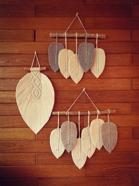 Makramee Bl Tter Macrame Leaves Boho Photoprops Etsy