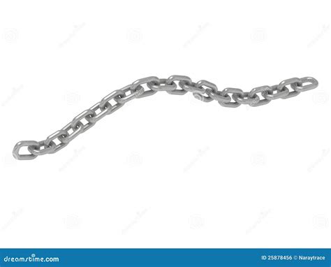 Curved Steel Chain Stock Illustration Illustration Of Chrome 25878456