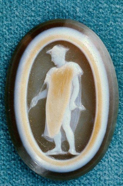 Cameo With Hermes Greco Roman Period Hermes Standing Facing Left