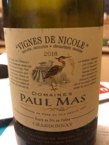 Paul Mas Vignes De Nicole Chardonnay Vivino Australia