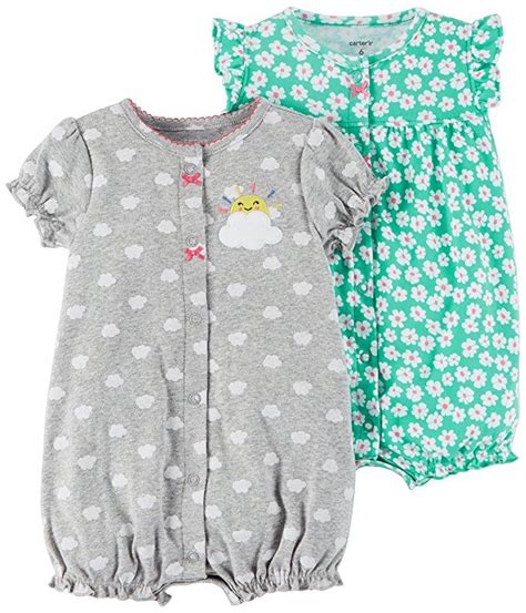 Carters Baby Girls 2 Pack Romper Baby Girl Romper Outfit Carters