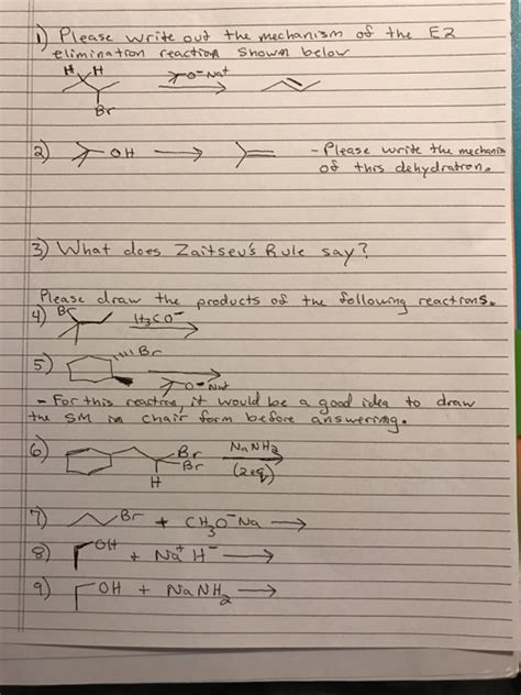 Solved Write Out The Mechanism Of The E2 Elimination Chegg