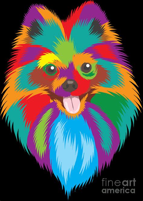 Pomeranian Dog Pop Art Dog Spitz Animal Lover T Digital Art By