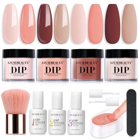 Amazon Azurebeauty Pcs Dip Powder Nail Kit Starter Skin Tone