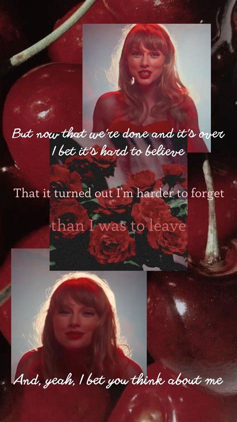 Taylor Swift I Bet You Think About Me Red Taylors Version Wallpaper