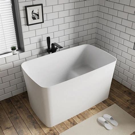 Lasaideal 63 Freestanding Stone Soaking Bathtub Solid Surface Tub