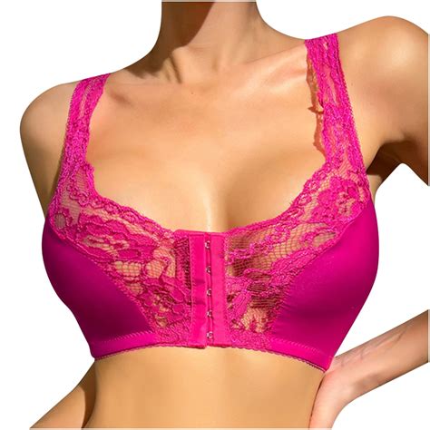 Hfyihgf Womens Full Figure Front Closure Lace Bras Plus Size Wirefree