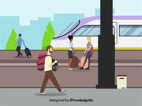 Train station vector free download