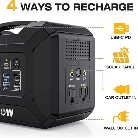 Buy Nexpow Portable Power Station 296wh 80000mah Solar Generator 110v300w Peak 500w 2 Ac