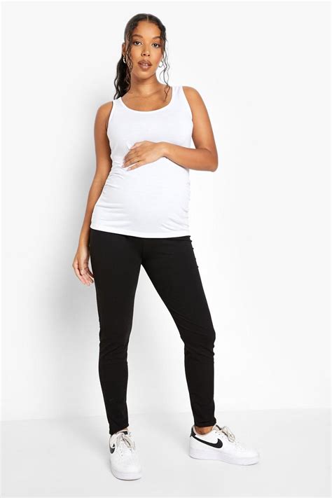 Womens Maternity Over The Bump Leggings Boohoo Uk