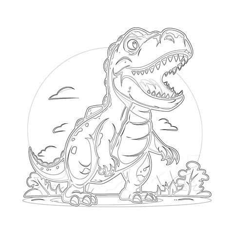 Tyrannosaurus Rex Coloring Page | Coloring Pages Mimi Panda