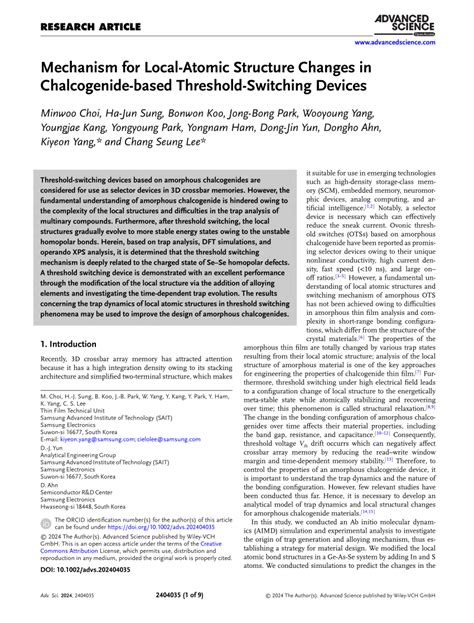 PDF Mechanism For LocalAtomic Structure Changes In Chalcogenide