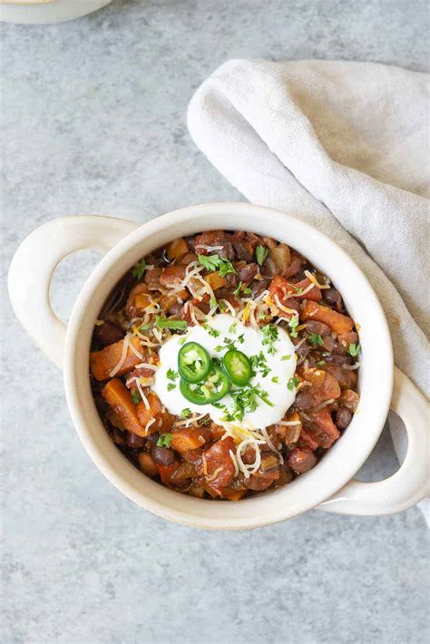 Vegetarian Bean Chili Delish Knowledge