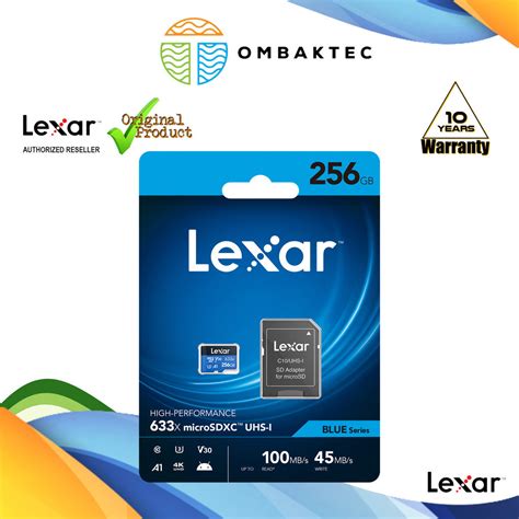 Lexar 633x MicroSDHC 256GB High Performance MicroSDXC UHS I Cards BLUE