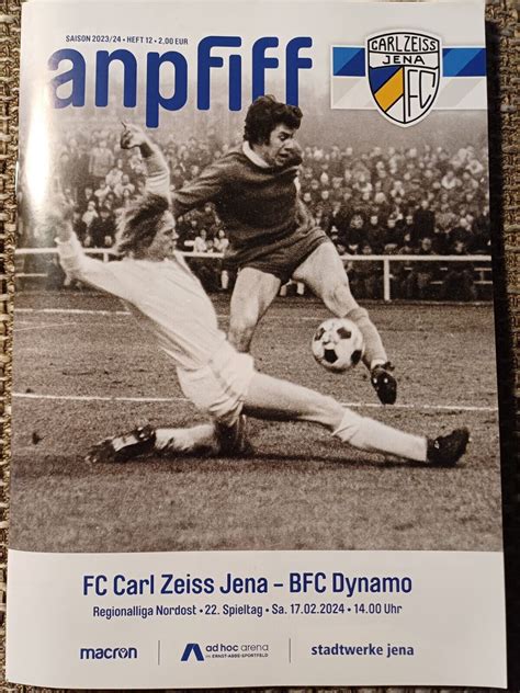 Programm Fc Carl Zeiss Jena Vs Bfc Dynamo Regionalliga Nordost