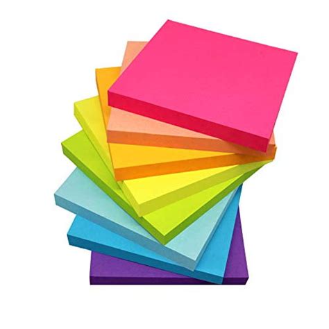 8 Pack Sticky Notes 3x3 Inchesbright Colors Self Stick Pads Easy To