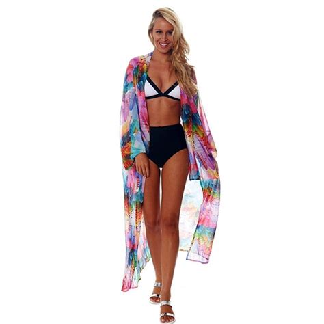 DN0008 Printing Pareo Beach Cape Boho Chiffon Bikini Cover Ups Robe De Plage Pareo Beach Tunic