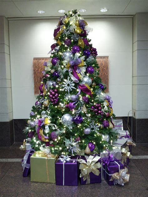 Purple And Silver Christmas Tree Decorations