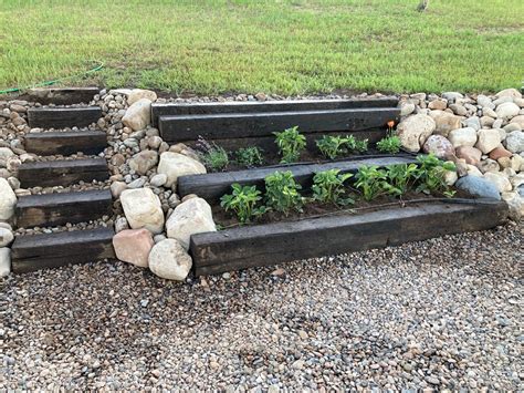 Almost Free Retaining Wall In Railroad Ties Landscaping