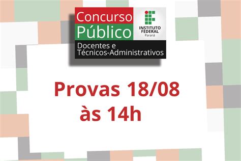 Provas do Concurso Público do IFPR serão neste domingo 18 Campus