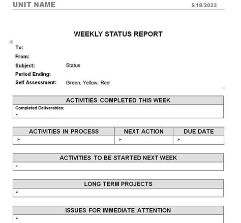 Top 15 Weekly Status Report Templates Word Excel Formats Writing Word Excel Format