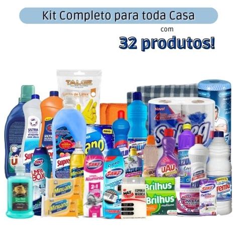 Kit 32 Produtos E Panos Para Limpeza E Higiene Da Casa Toda