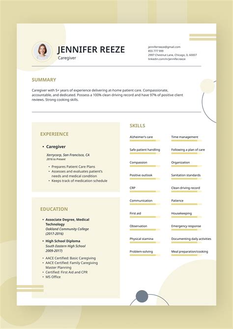 Caregiver Resume Sample And Tips Skillhub