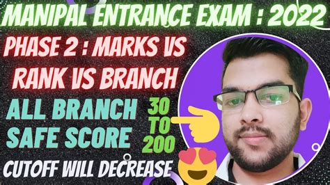 Manipal 2022 Safe Score Marks Vs Rank Vs Branch All Branches Safe